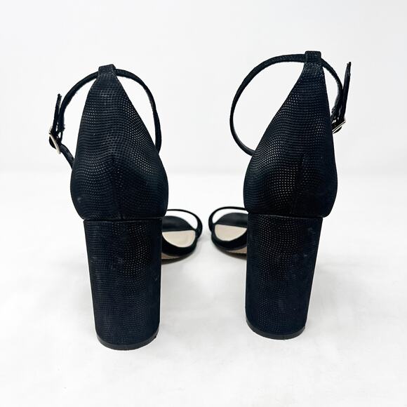 [Vince Camuto] Black Leather Mairana Minimalist Chunky Block Heel Sandals Sz 10 - Picture 2 of 12
